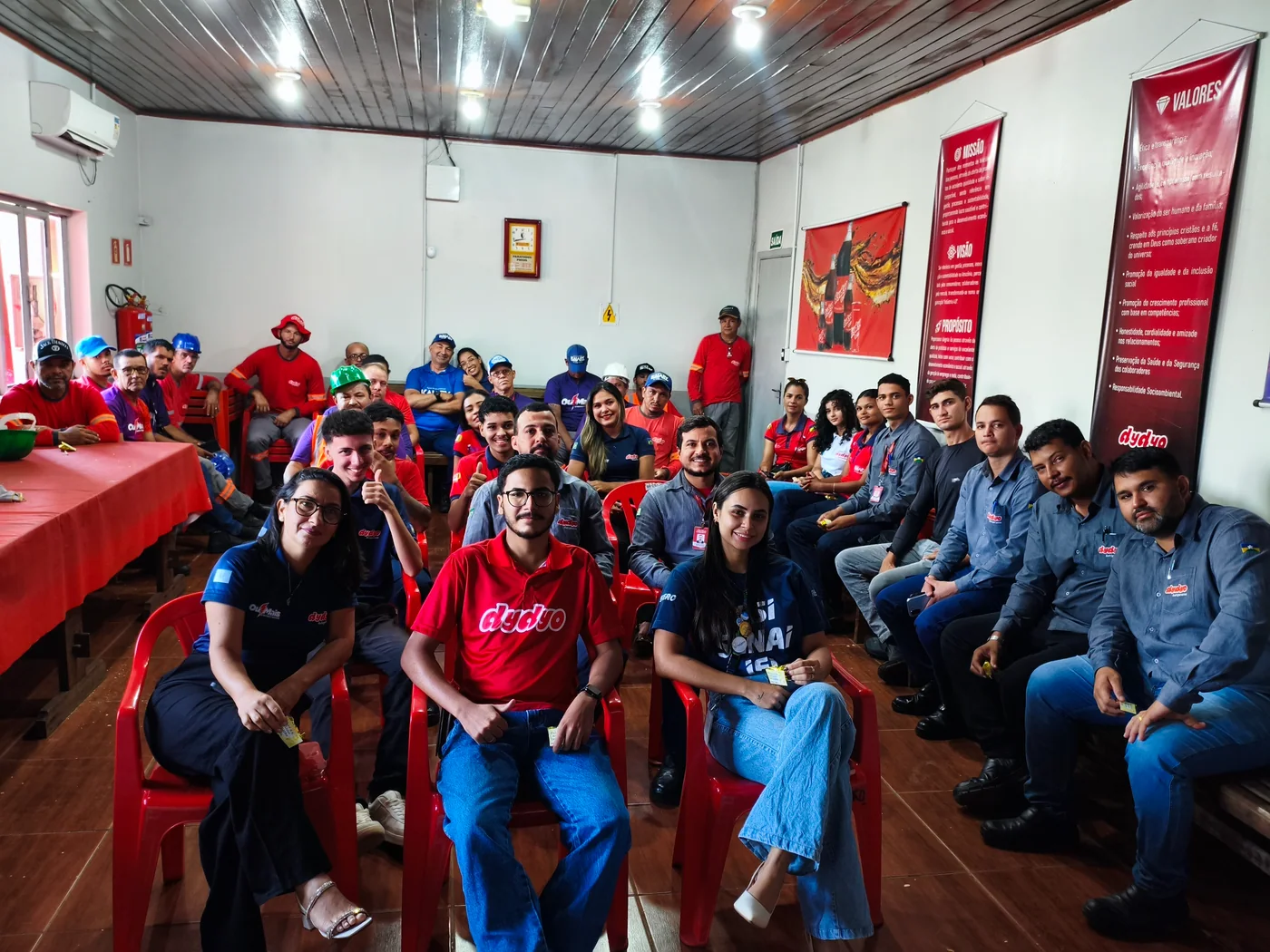 Registro de encontro com grupo de trabalhadores